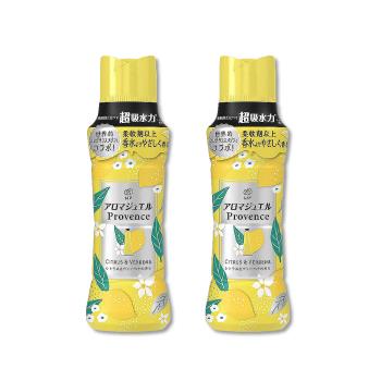 (2瓶超值組)日本P&G-Lenor芳香寶石系列超吸水力顆粒香香豆420ml/瓶-柑橘馬鞭草(黃色)(留香約12週,室內晾曬消臭,適用直立滾筒式機型)