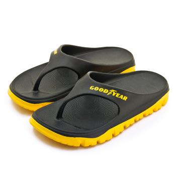 【GOODYEAR 固特異】男 舒適緩震Q彈休閒運動越野夾腳拖鞋 悍徒II系列 黑黃 43300