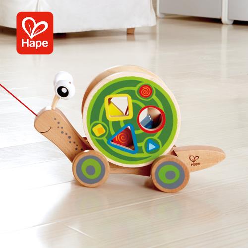 德國Hape 拖拉蝸牛車學步牽繩玩具