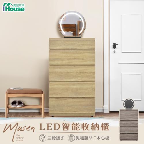【IHouse】品田 智能收納斗櫃化妝台70X45X117 (免組裝MIT木心板)