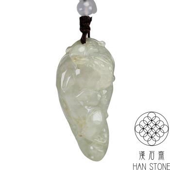 【漢石齋】天然翡翠A貨 貔貅玉佩吊墜 冰糯種(22*49*15mm)
