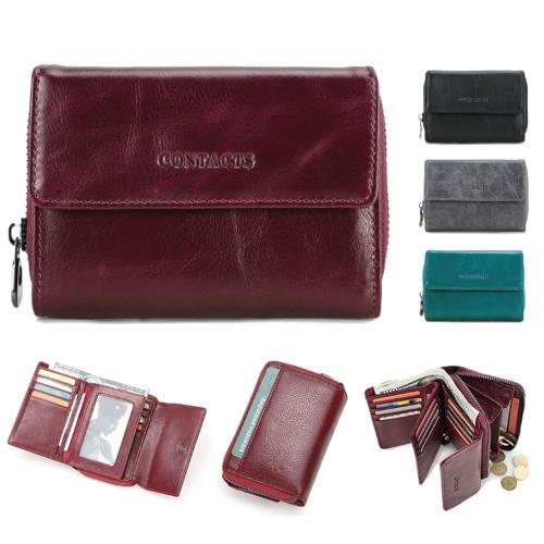 【玩皮工坊】RFID頭層牛皮25卡位中夾女夾LH1017