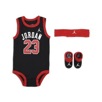 Nike 包屁衣 Jordan Baby Bodysuits 3 Piece Set 黑紅 純棉 嬰兒 禮盒 JD2323025NB-001