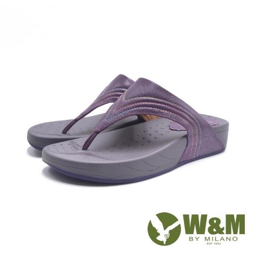 W&M(女)羊皮夾腳厚底拖鞋 女鞋-深紫