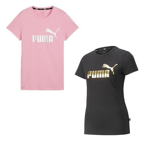 Puma 短袖上衣 女裝 印花 歐規 粉/黑【運動世界】84830349/84830301