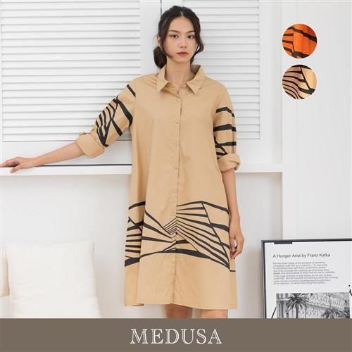 現貨【MEDUSA 曼度莎】ICare 造型傘襬襯衫洋裝外套 - 2色（F）｜休閒洋裝 襯衫外套 遮陽