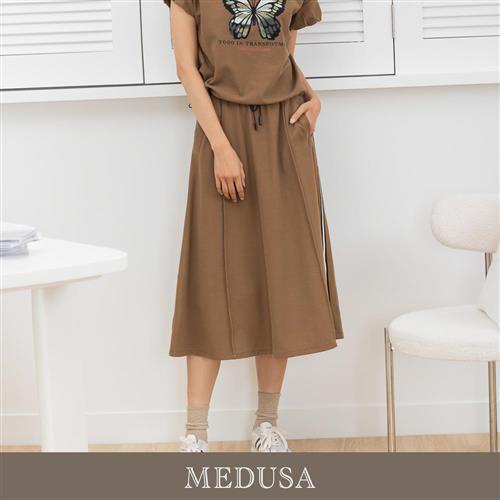 現貨【MEDUSA 曼度莎】蝴蝶織帶A字休閒中長裙（M-XL）｜中長裙 裙子 運動風