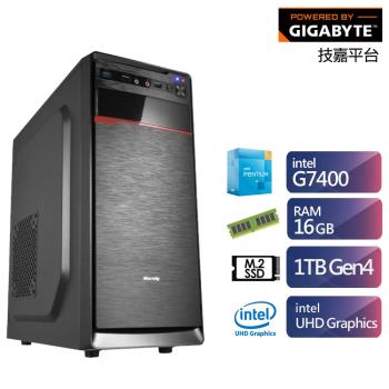 技嘉H610平台Pentium系列雙核效能電腦(G7400/16G/1TB)【ET2CA5022A】