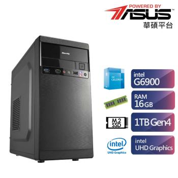 華碩H610平臺G系列雙核效能電腦(G6900/16G/1TB)【ET1CA1023A】