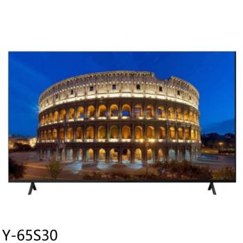 SONY索尼 Y-65S30 SONY 索尼 Y-65S30 65吋 4K 解析度 LED 電視,提供超清晰 3840x2160 畫質,支援 4K 高畫質數位輸出,60Hz 倍頻順暢播放。內建杜比數位音效,10W+10W 喇叭輸出,環繞立體聲體驗。配備 4 組 HDMI 高畫質端子、2 組 USB 插槽,方便連線多媒體裝置。尺寸不含底座 1452x836x72mm,重量約 20.7kg,110V 電源需求,支援中英文選單。馬來西亞產地,BSMI 認證 R33021,享 2 年保固(需註冊),含桌上型基本安裝服務。完美家用娛樂選擇,提升您的視聽享受!