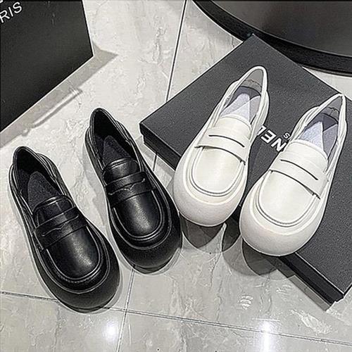 【Alice】經典厚底絨毛側穆勒鞋厚底好穿鞋(小白鞋/帆布鞋/樂福鞋/休閒鞋)