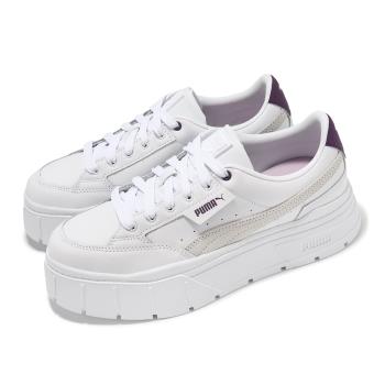 Puma 休閒鞋 Mayze Stack Wns 女鞋 白 紫 厚底 增高 拼接 小白鞋 38436317