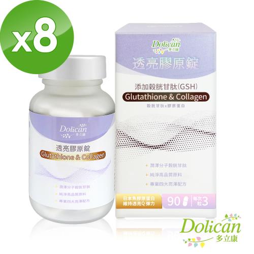 多立康 穀胱甘肽透亮膠原蛋白錠90粒x8(GSH/神經醯胺/賽洛美/玻尿酸/膠原蛋白)