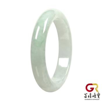 【正佳珠寶】翡翠 冰綠春帶彩 微紫飄綠 內徑55.1mm 天然緬甸A貨翡翠手鐲