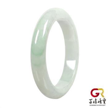 【正佳珠寶】翡翠 冰種春帶彩飄綠 微紫飄綠 內徑56mm 天然緬甸A貨翡翠手鐲