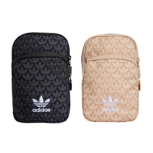 Adidas 斜背包 側背 滿版 三葉草 黑/卡其【運動世界】IX6831/IX7464