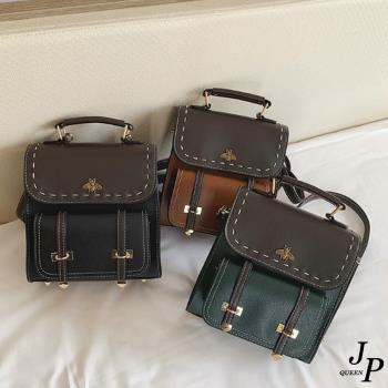 Jpqueen 校園復古風格女款 多功能 斜揹包 側肩包 後揹包(3色可選)