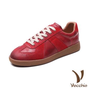 【VECCHIO】真皮阿甘鞋/真皮頭層牛皮手工擦色復古時尚阿甘鞋 運動鞋 女鞋 紅