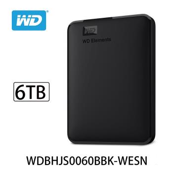 WD威騰 Elements 6TB 2.5吋 外接硬碟 WDBHJS0060BBK-WESN