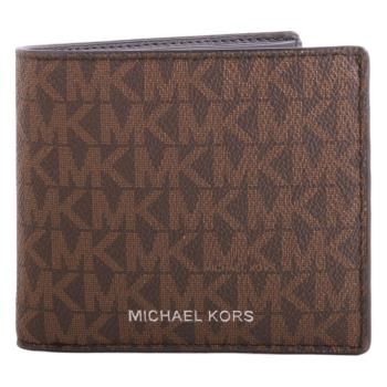 MICHAEL KORS-滿版LOGO 細版皮帶+短夾禮盒組(深咖啡色)