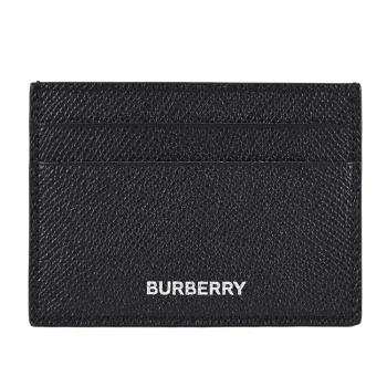 BURBERRY 8014662 SANDON 燙銀LOGO隨身證件卡夾.黑