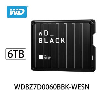 WD威騰 BLACK P10 Game Drive 6TB 2.5吋 電競外接硬碟 WDBZ7D0060BBK-WESN