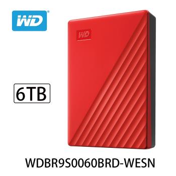WD威騰 My Passport 6TB 2.5吋 外接硬碟(紅色) WDBR9S0060BRD-WESN