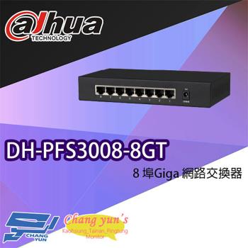 昌運監視器 大華 DH-PFS3008-8GT 8埠 Giga 網路交換器