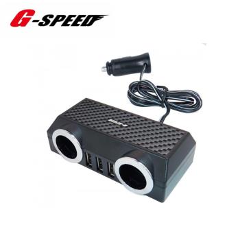 【G-SPEED】車用延長擴充兩孔插座-3USB車充 3.5A XR-02