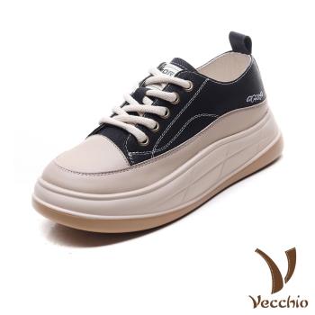 【VECCHIO】真皮學院風厚底休閒鞋/真皮復古經典學院風厚底休閒鞋 女鞋 黑