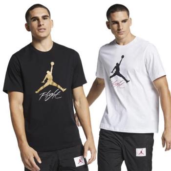 Nike 短袖上衣 男裝 喬丹 純棉 黑金/白【運動世界】AO0665-011/AO0665-100