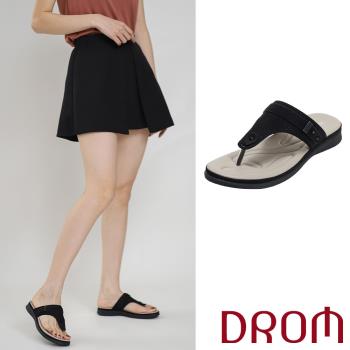 【DROM】厚底雕花夾腳拖鞋/復古歐美舒適厚底雕花夾腳拖鞋 女鞋 黑