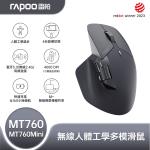 RAPOO 雷柏 MT760 人體工學多模無線靜音滑鼠-雅燻黑