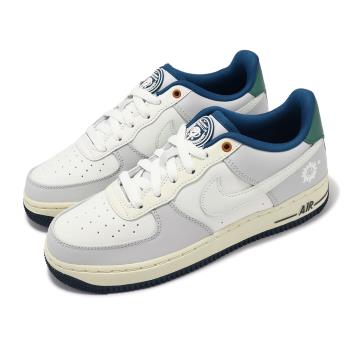 Nike 休閒鞋 Air Force 1 LV8 GS 大童 女鞋 灰白 紫外線變色 小花 AF1 HM3721-111