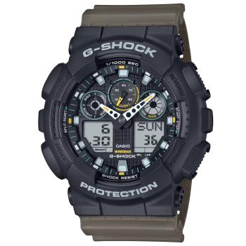 CASIO G-SHOCK 軍事風格 雙色調 雙顯腕錶 GA-100TU-1A3