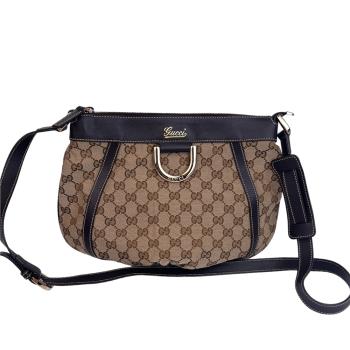 9成新【GUCCI】經典老花 GG Canvas Abbey Ｍessenger 斜背包 展示品