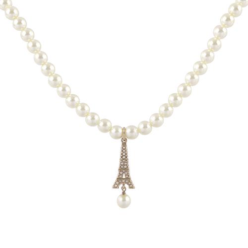 DIOR Plan de Paris 地標造型樹脂珍珠頸鍊(金色)