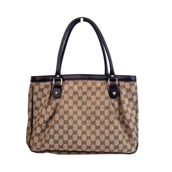 9成新【GUCCI】經典老花 GG Canvas Sukey Tote手提托特包 展示品