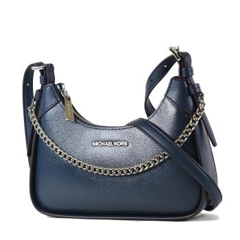 MICHAEL KORS WILMA 防刮皮革手提/肩背二用包-海軍藍/小
