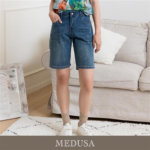 現貨【MEDUSA 曼度莎】ICare 彩線刷破休閒牛仔短褲（M-XL）｜女休閒短褲 牛仔褲