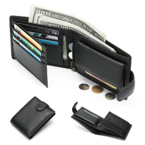 【玩皮工坊】RFID頭層牛皮3折短夾男夾LH968