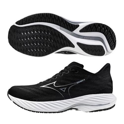 Mizuno 美津濃 慢跑鞋 男鞋 WAVE RIDER 28 4E超寬楦 黑【運動世界】J1GC240402