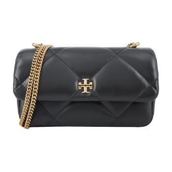 TORY BURCH KIRA 納帕皮革翻蓋斜背/肩揹包-迷你/黑