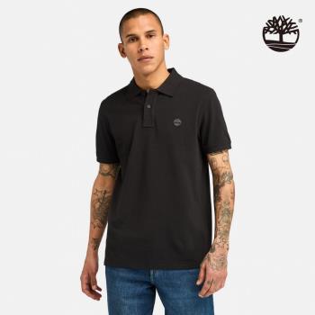 任-Timberland 男款黑色休閒短袖Polo衫│A6943001