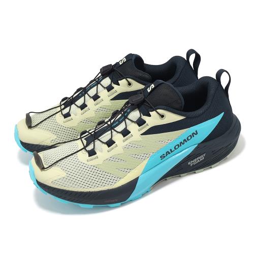 Salomon 越野跑鞋 Sense Ride 5 男鞋 綠 藍 緩衝 抓地 抽繩 戶外鞋 薩洛蒙 L47458500