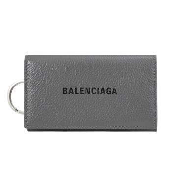 BALENCIAGA 巴黎世家 640537 經典釦式卡片鑰匙包.灰