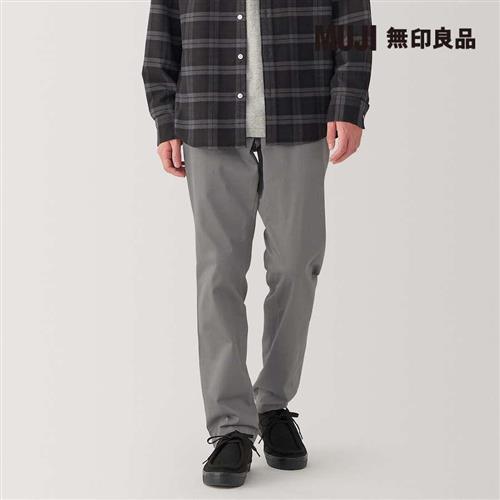 男彈性綾織合身褲 灰棕【MUJI 無印良品】
