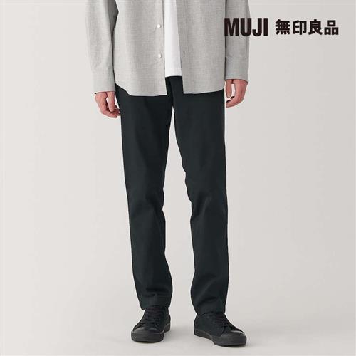 男彈性綾織合身褲 黑色【MUJI 無印良品】
