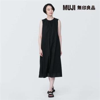 女強撚無袖洋裝 黑色【MUJI 無印良品】