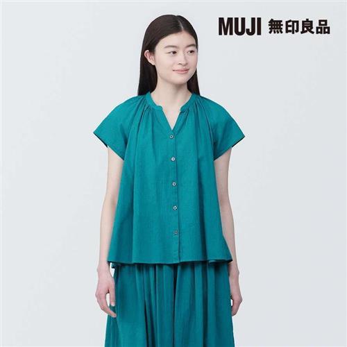 女強撚法式袖套衫 綠色【MUJI 無印良品】